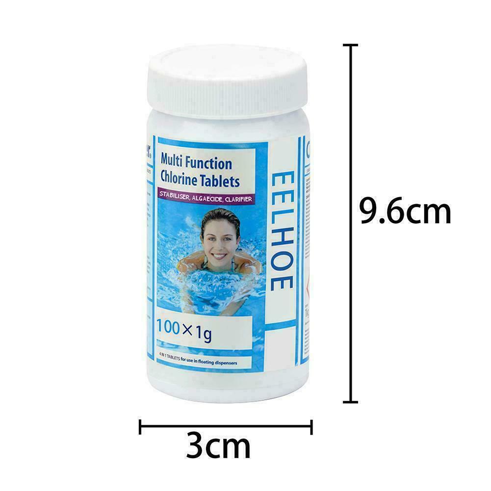 100 Tablets Swimming Pool Cleaning Tablet Chlorine Chemical Hot NEW
