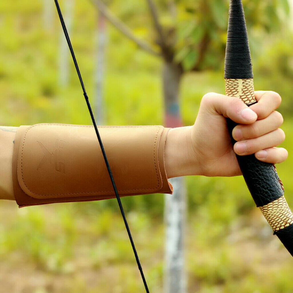 Cow Leather Traditonal Archery Arm Guard Bracer Bow Shooting Arm Protector