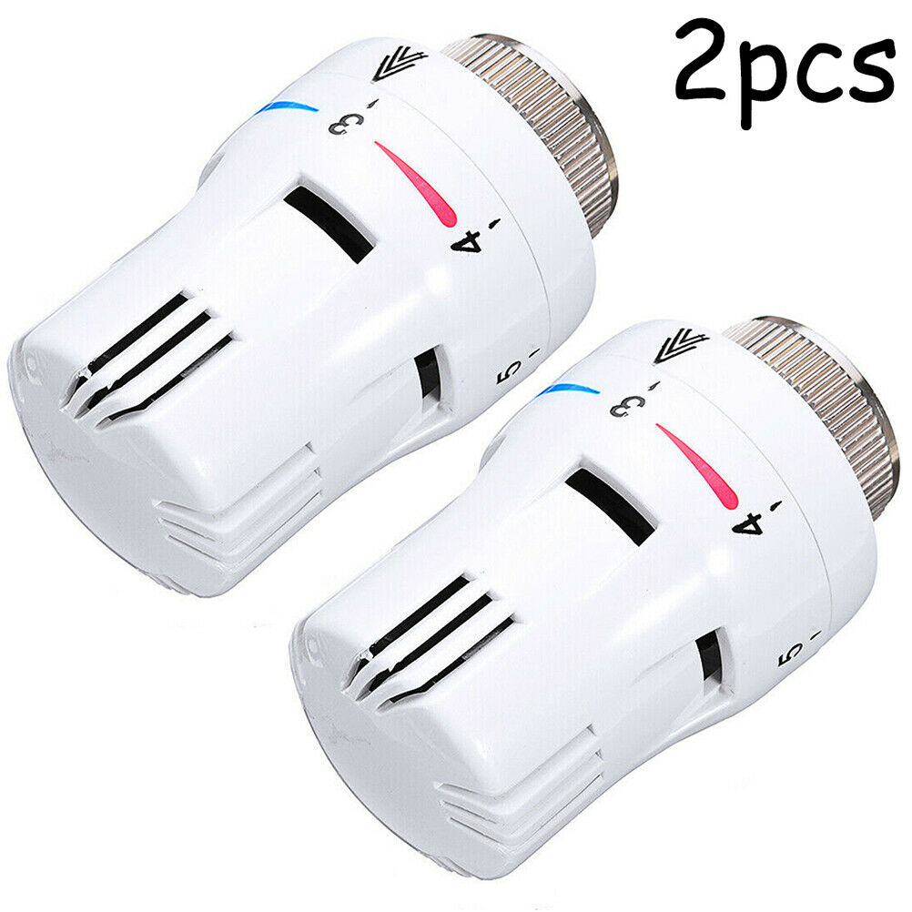 2x Thermostatic Head Heater Floor Heating Electric Valves Radio Thermal Actuator