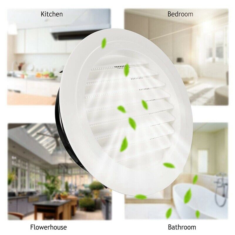 8 Inch Round Air Vent ABS Louver Grille Cover White Soffit Vent with Built- C4W9