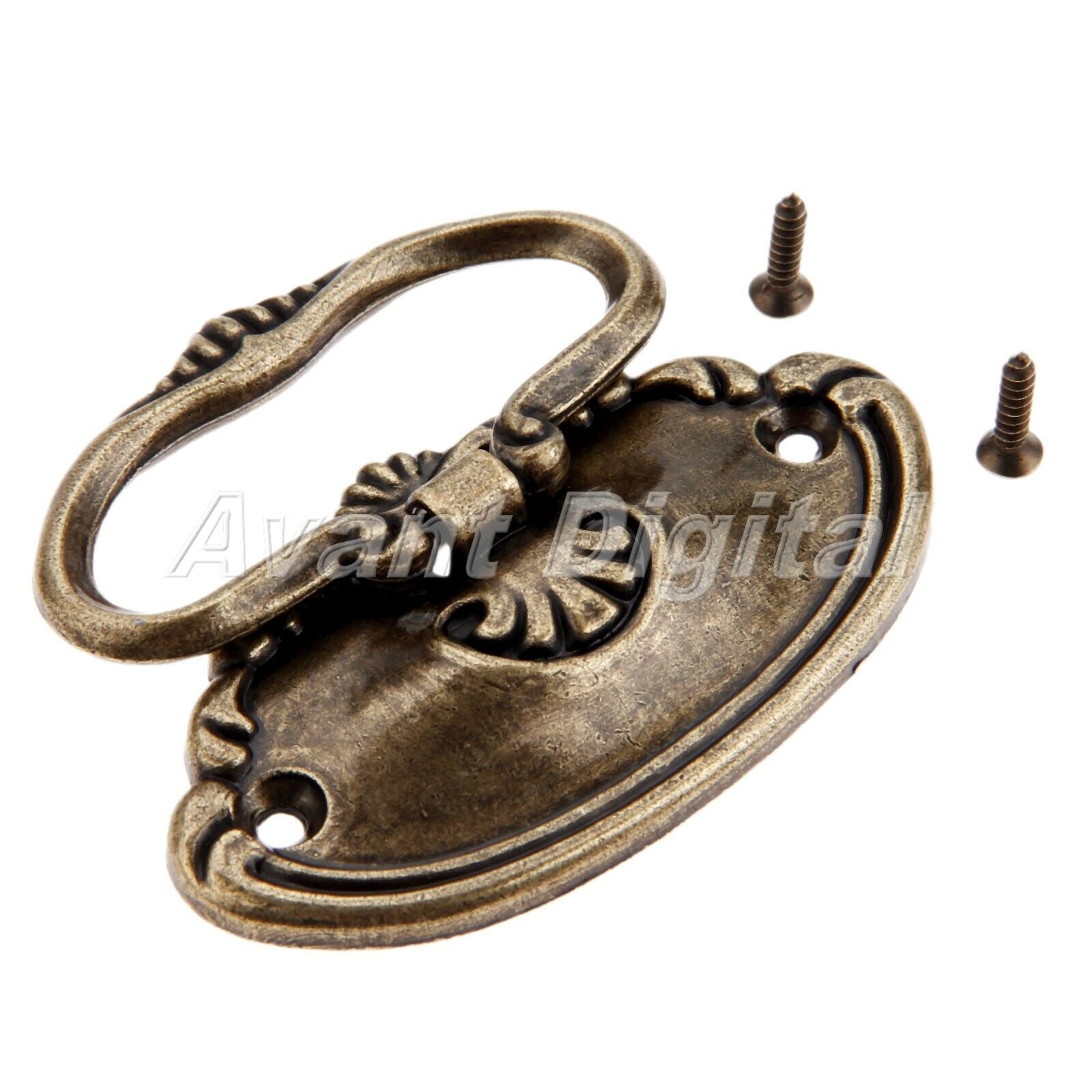 78*43mm Retro Jewelry Box Bookcase Door Pull Handle Ring Drawer Cabinet Knob