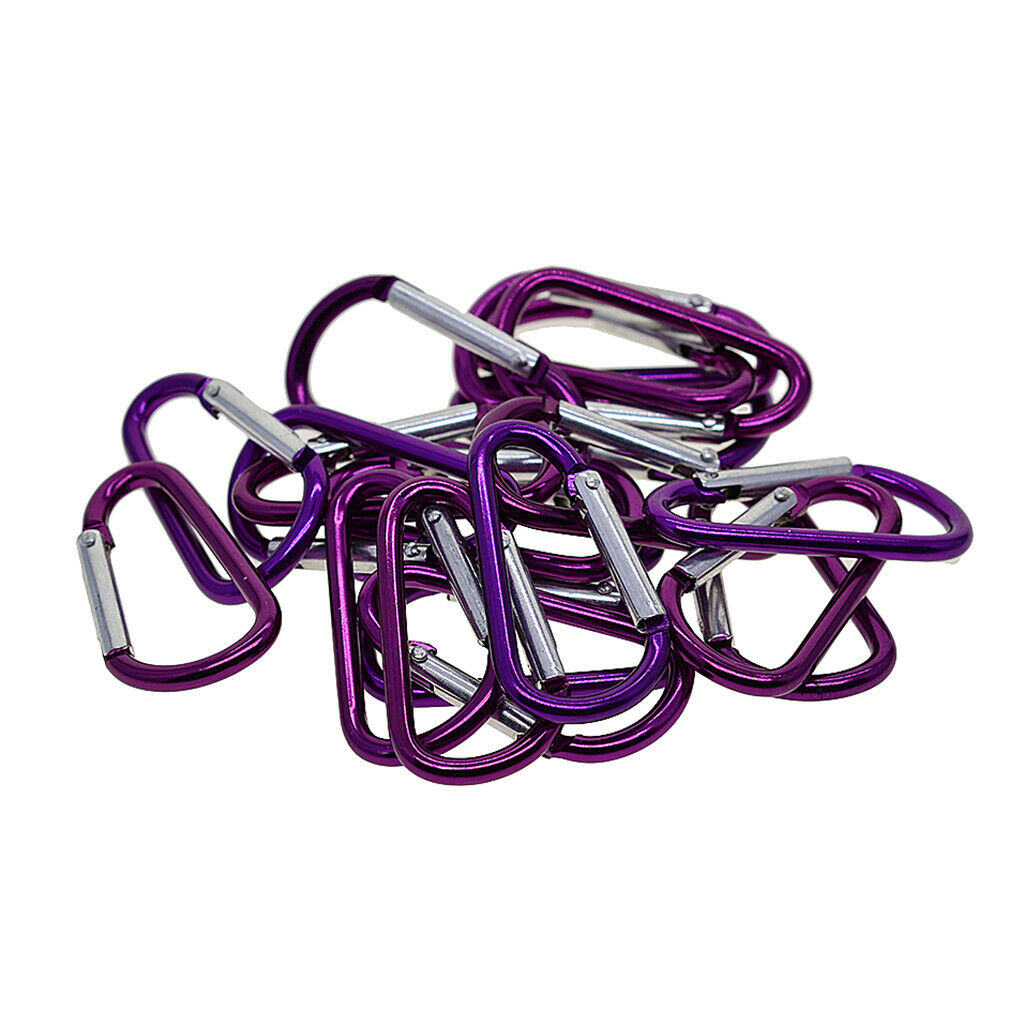 20Pcs Small Carabiner D Climbing Snap Hook Camping Key Chain Lot