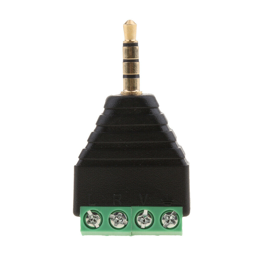 3.5 Mm 1/8 "stereo Audio Plug to AV 4 Screw Connection Socket