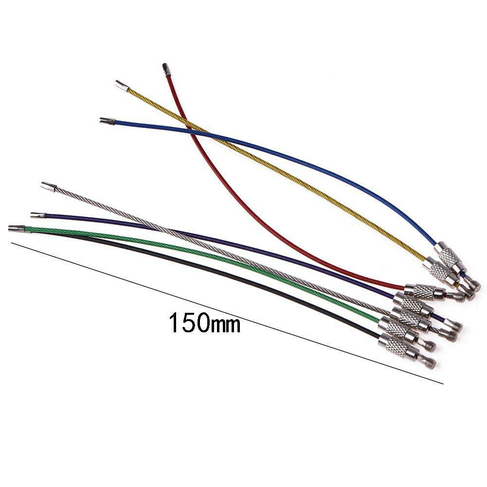20pcs Metal Stainless Steel Wire Ropes Carabiner Key Hanging Cable EDC Tool C#P5