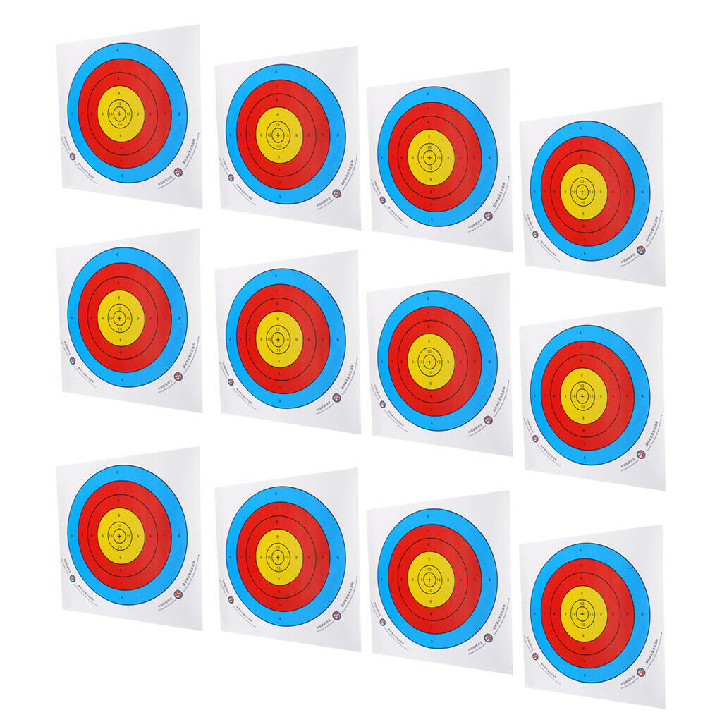 12x Archery Target Paper Hunting Practicing Shooting Target Sheets 40x40cm