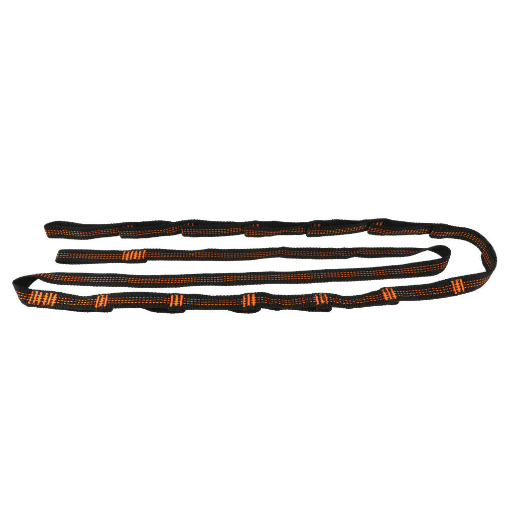 2pcs Adjustable Tree Hanging Hammock Nylon Strap Rope 280cm Camping Orange