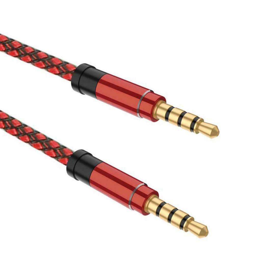 5Ft Braided Aux 3.5mm Jack Stereo Audio Cable for Telephone Tablet