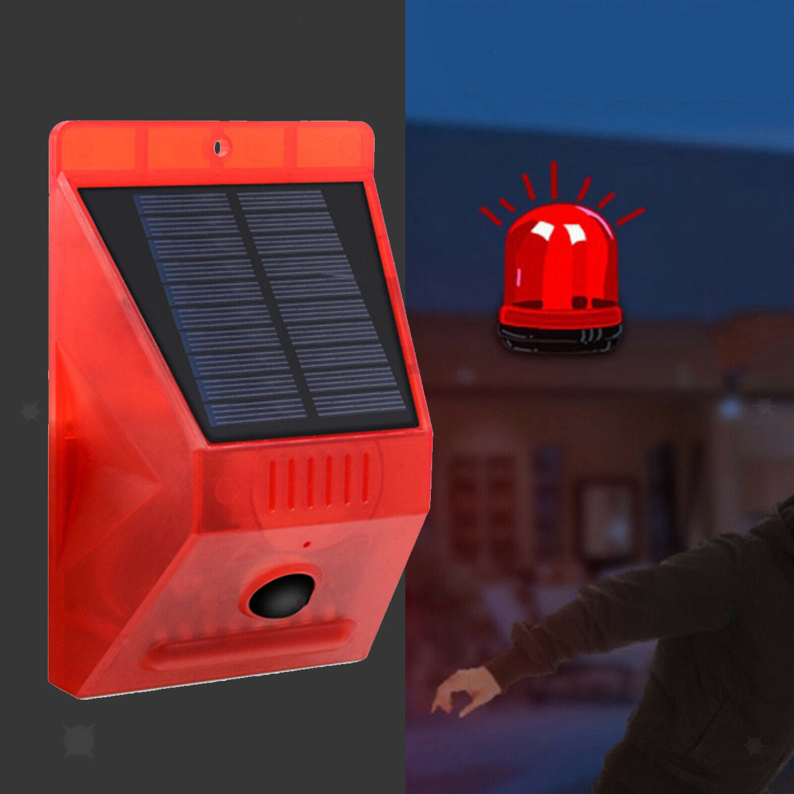 4 Mode Outdoor Solar Sound & Light Alarm Motion Sensor Security Alarm System