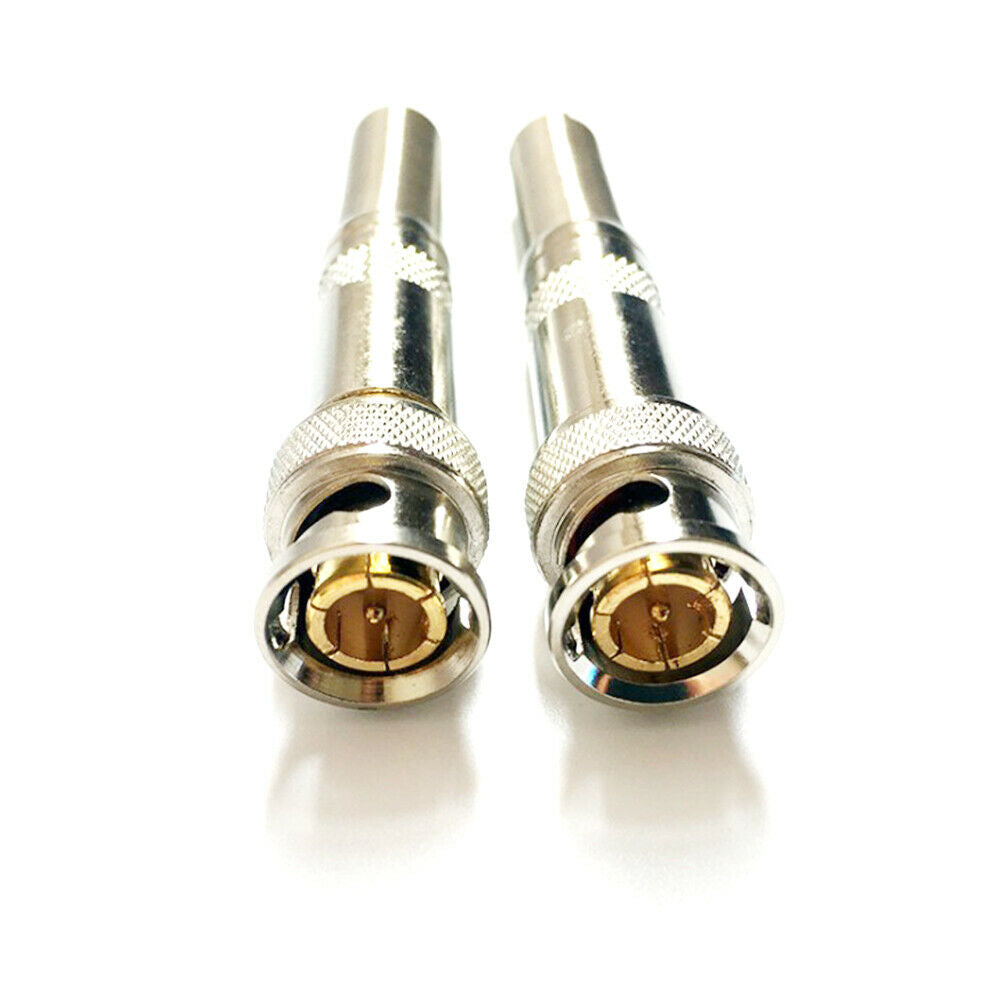 10Pcs BNC 75-5 JR-B25 Male Solderless Connector for cctv camera System