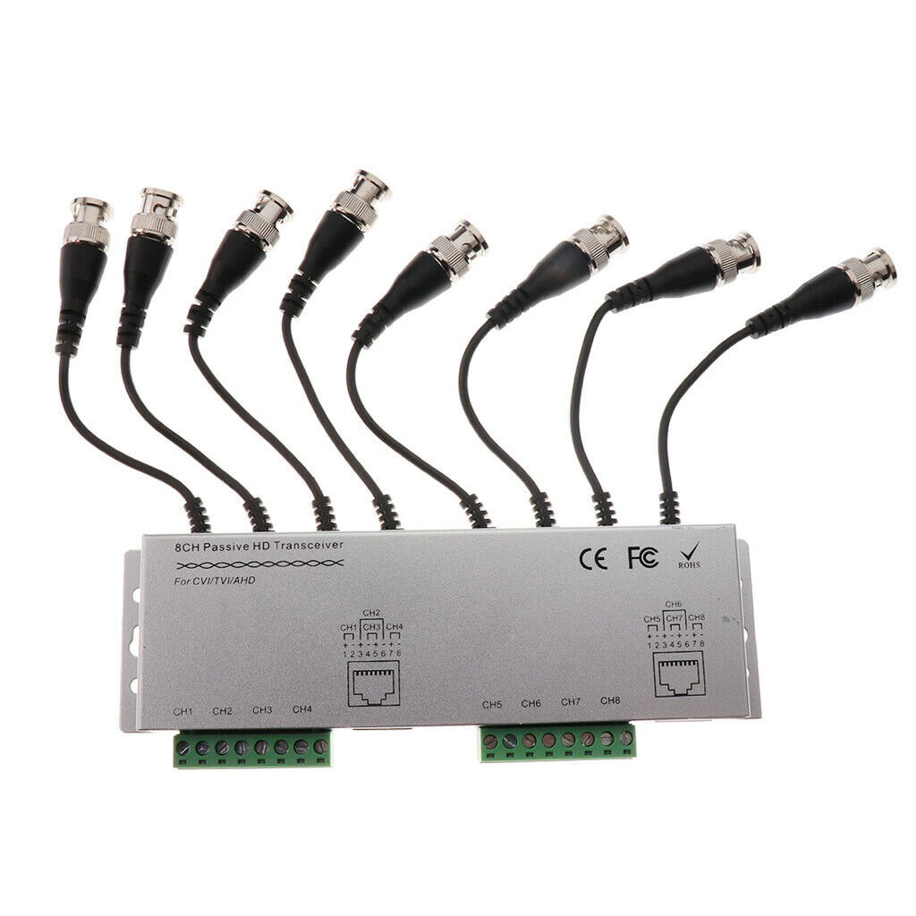 8-CH CCTV Camera Passive Video Balun BNC Connector Cat5 UTP Coaxial Cable