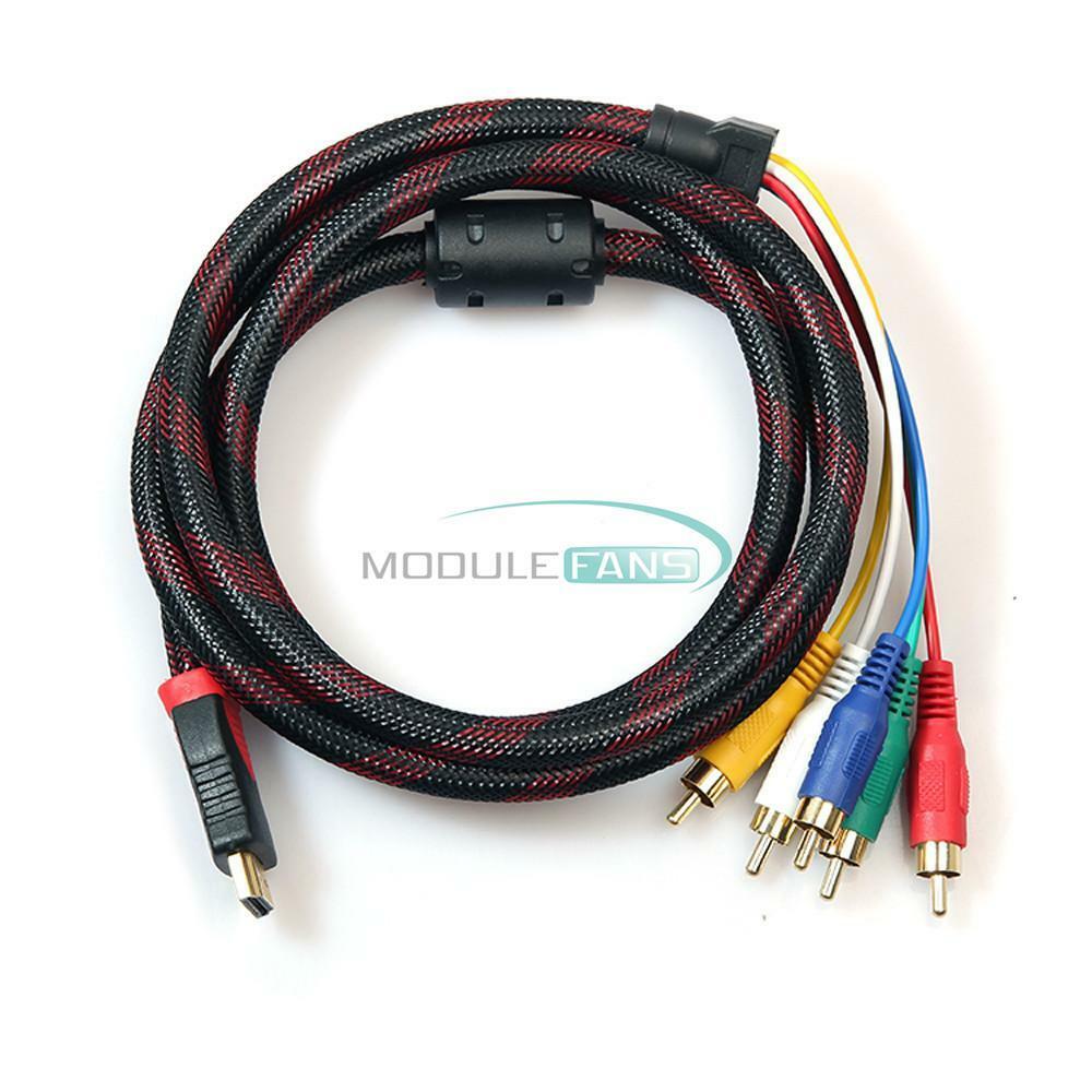 HDMI Male to 5 RCA RGB YPbPr Audio AV Component Convertor Cable Lead MF