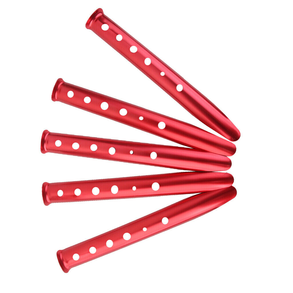 5pcs aluminum pegs tent nails tent pegs for outdoor camping red 31cm