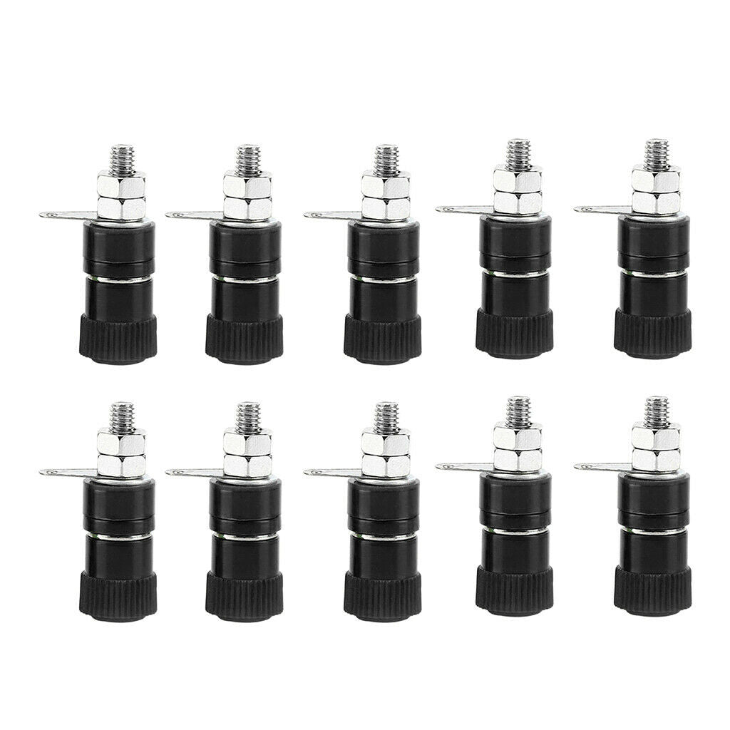 10pcs/pack 4mm Banana Sockets Speaker Binding Post Terminal Connector Black