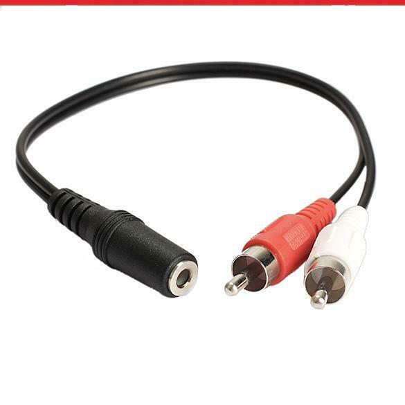 3.5mm Y Adapter Audio Cable Stereo Female Mini Jack to 2 RCA Male Adapter @