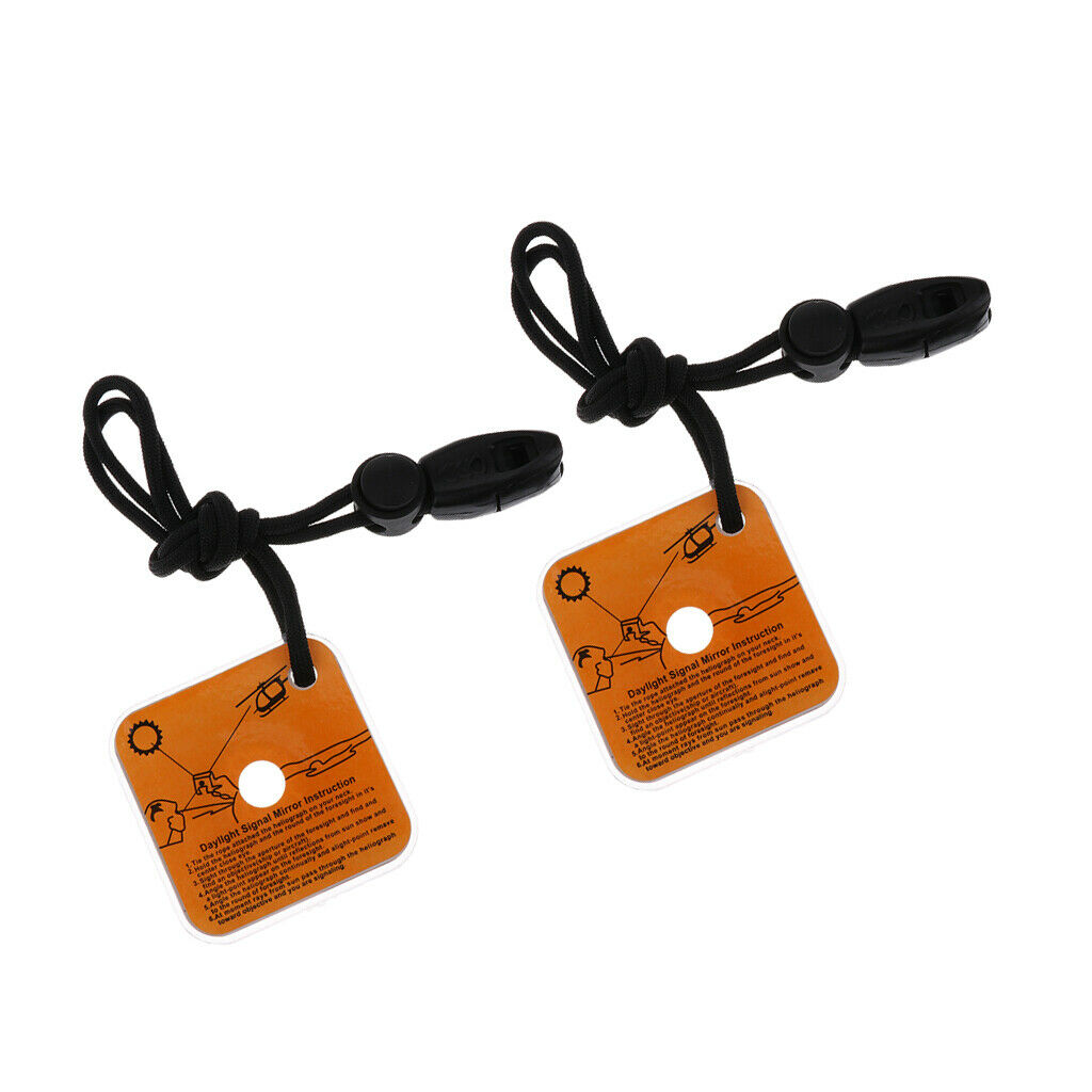 Prettyia 2pcs Survival Emergency Signal Mirror Whistle Outdoor Tool