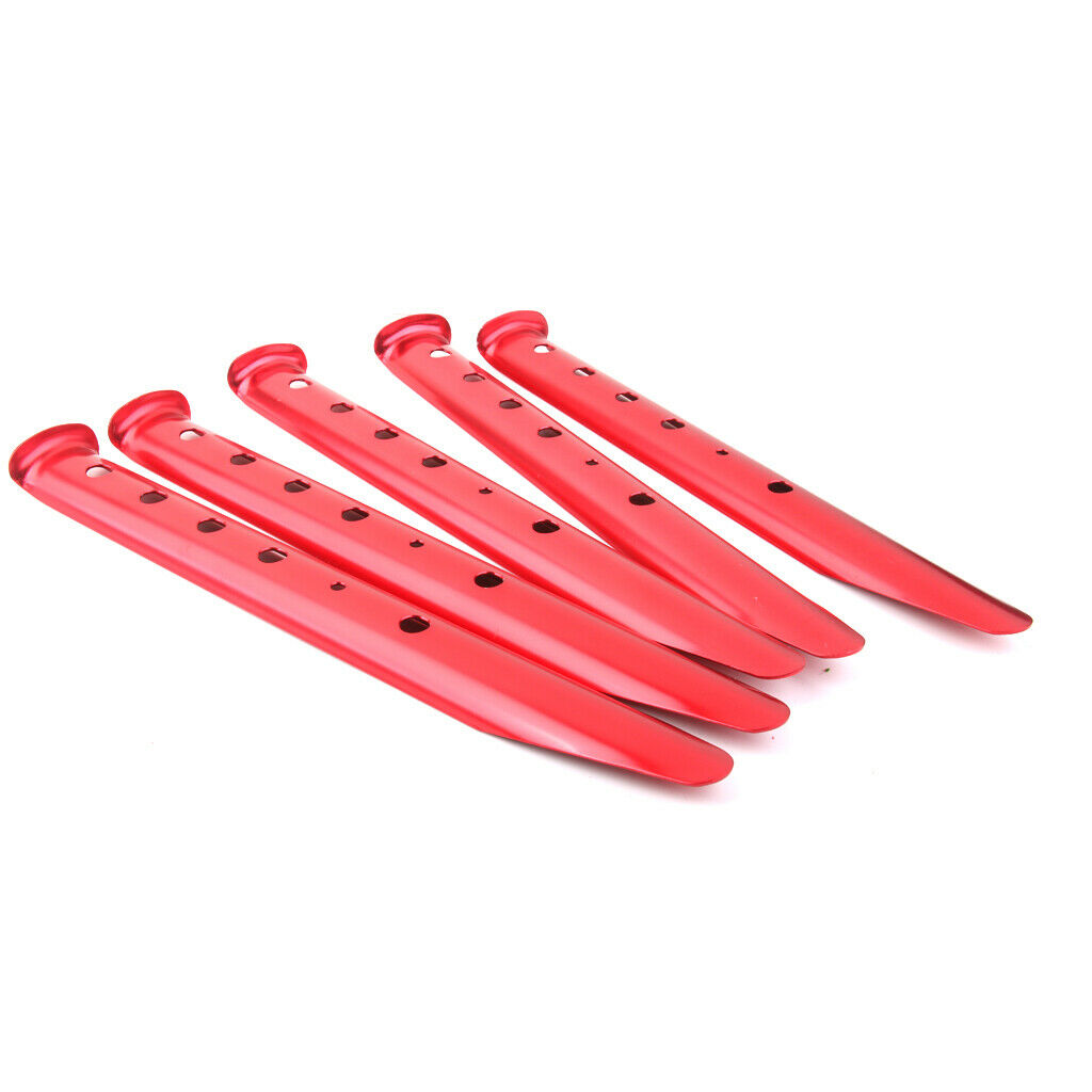 5pcs aluminum pegs tent nails tent pegs for outdoor camping red 31cm