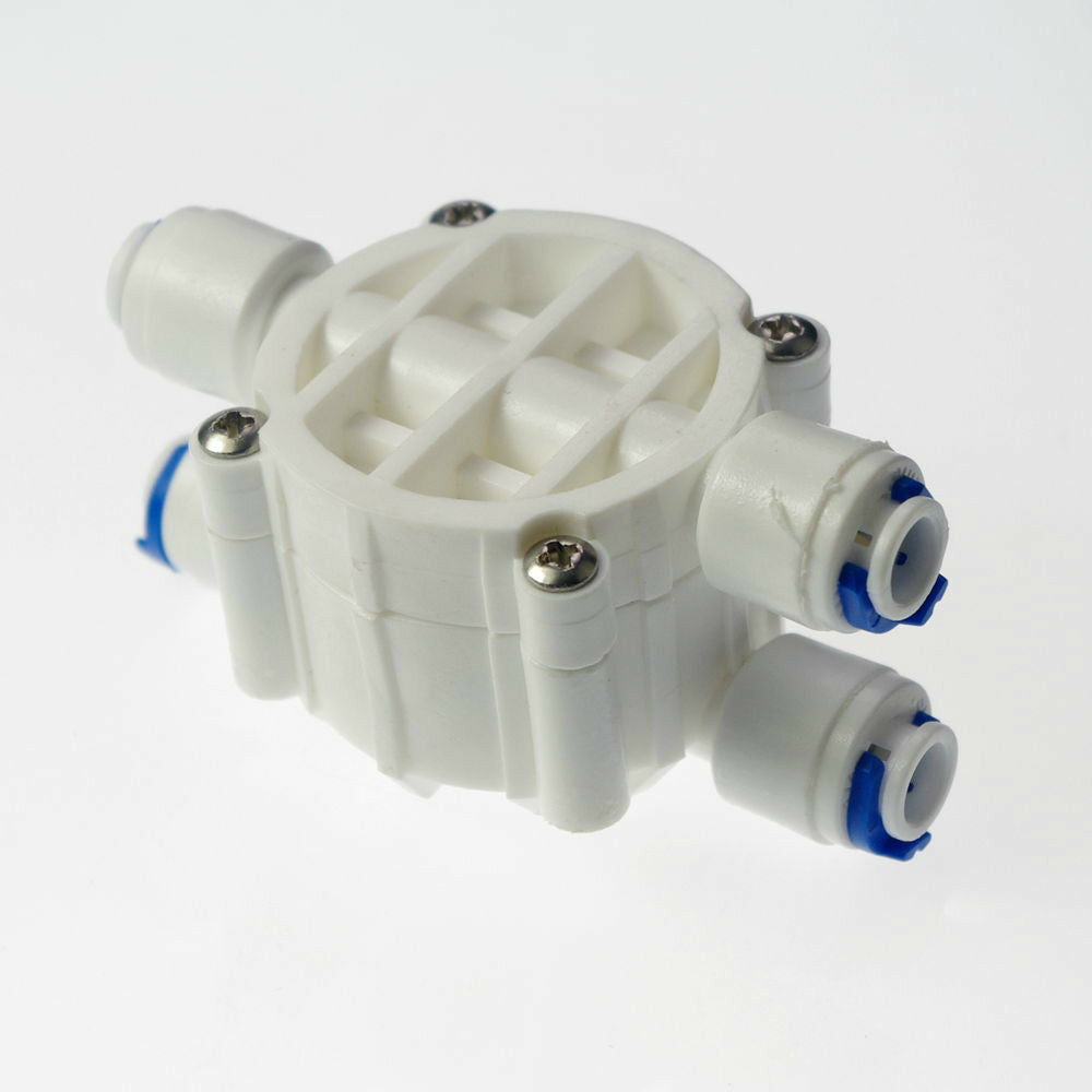 1PCS 1/4"Port Reverse Osmosis System Auto Shut Off 4 Way Valve For RO