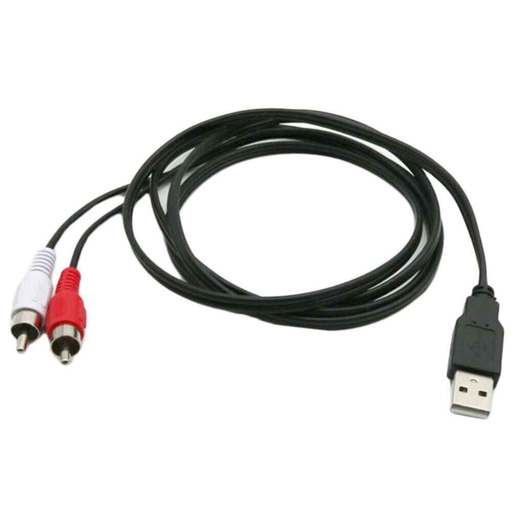 USB A Male Plug To 2 RCA Female Cable Adapter TV Television Connector Cable