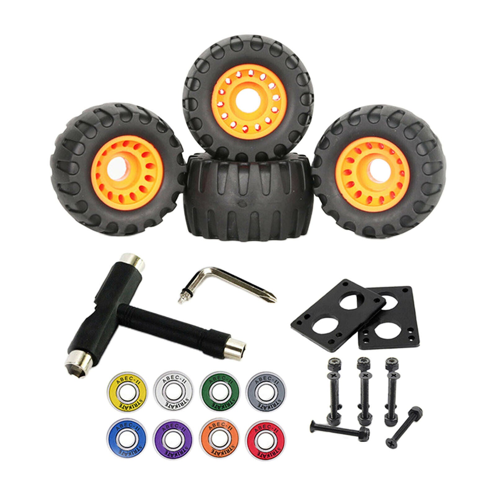 76mm Skateboard Trucks Skateboard Wheels with Bearings Skateboard Grip Tape