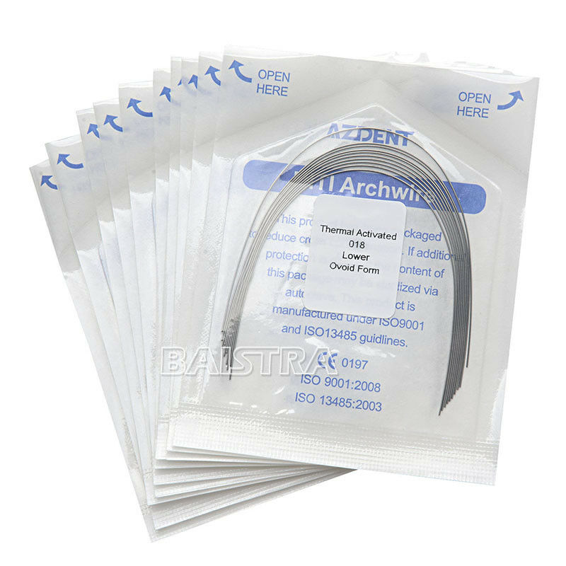 100 X Dental Orthodontic Heat Thermal Activated Niti Round Arch Wires 018 Lower