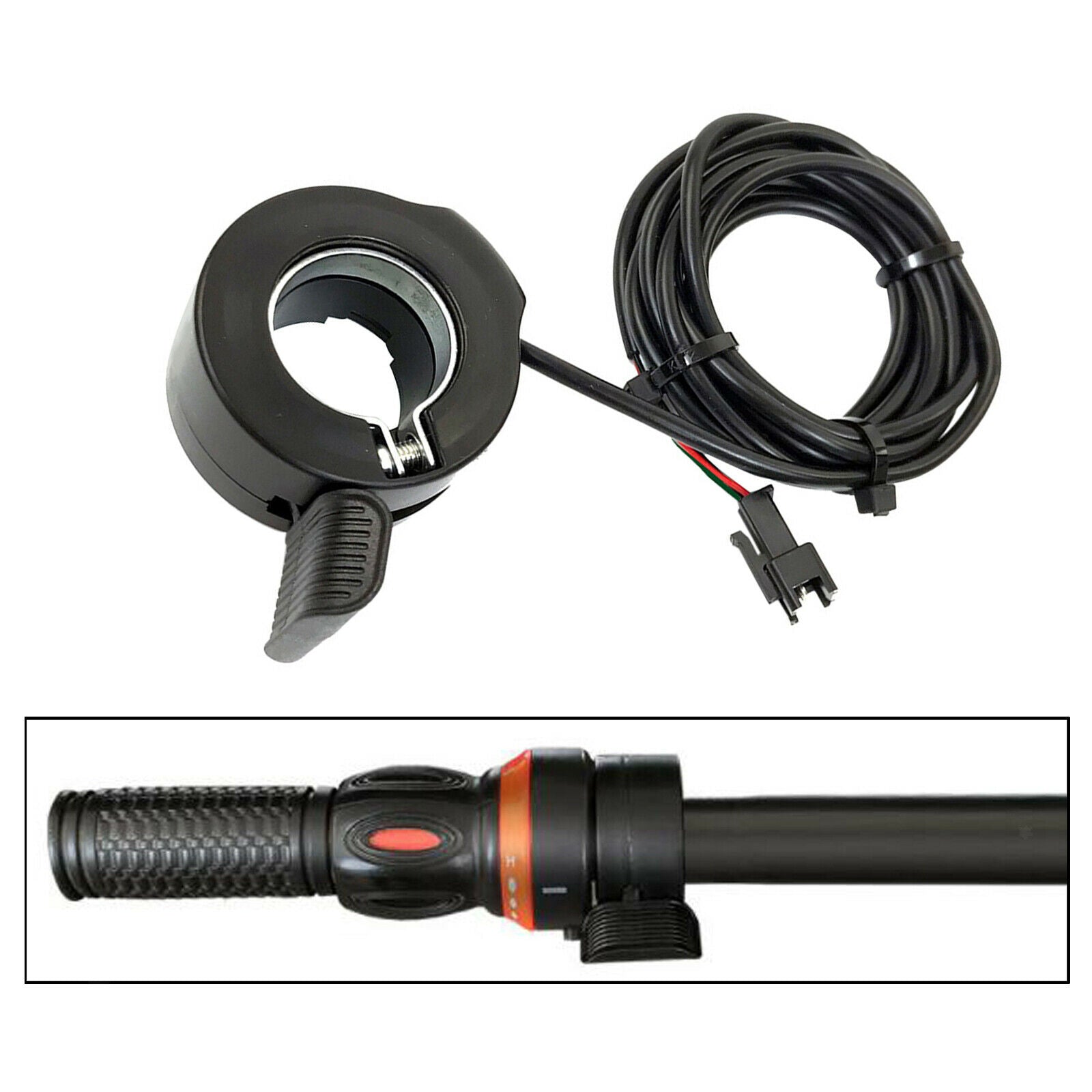 Electric Bicycle Accessories 130X 3Pins Thumb Throttle 12-72V SM/Waterproof Plug