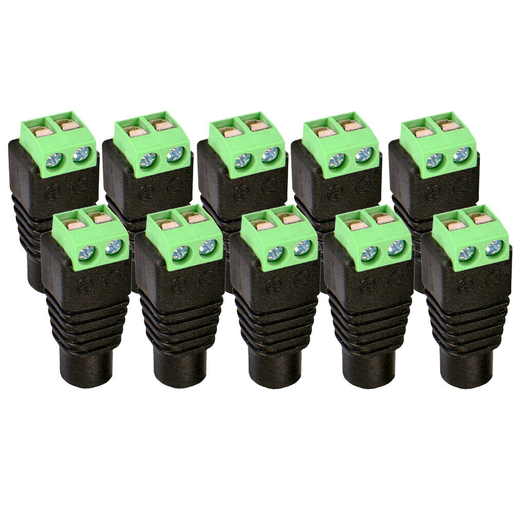 10PCS 12V 10A Female DC Power   Plug Adapter Connector for CCTV Camera