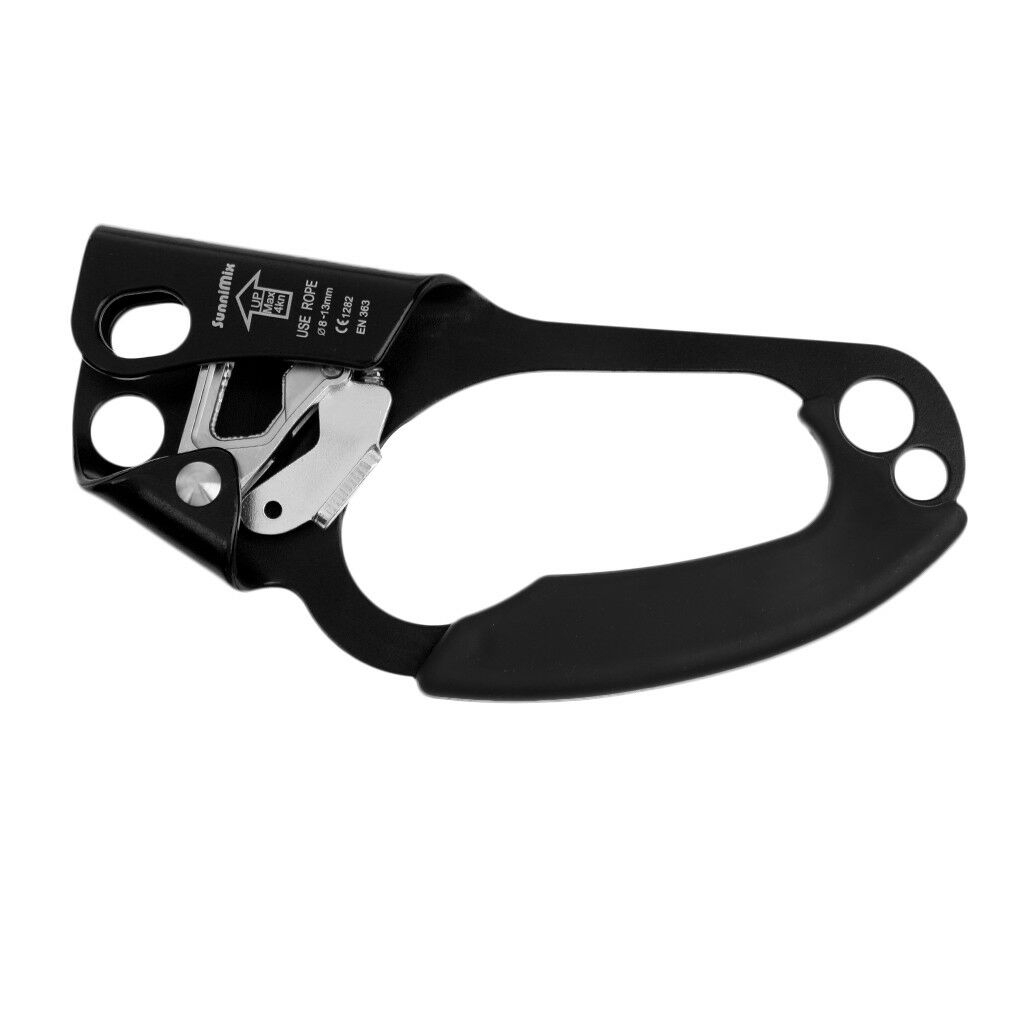 Climbing Black Left Hand Ascender Arborist Rappelling Gear Fits 8-13mm Rope
