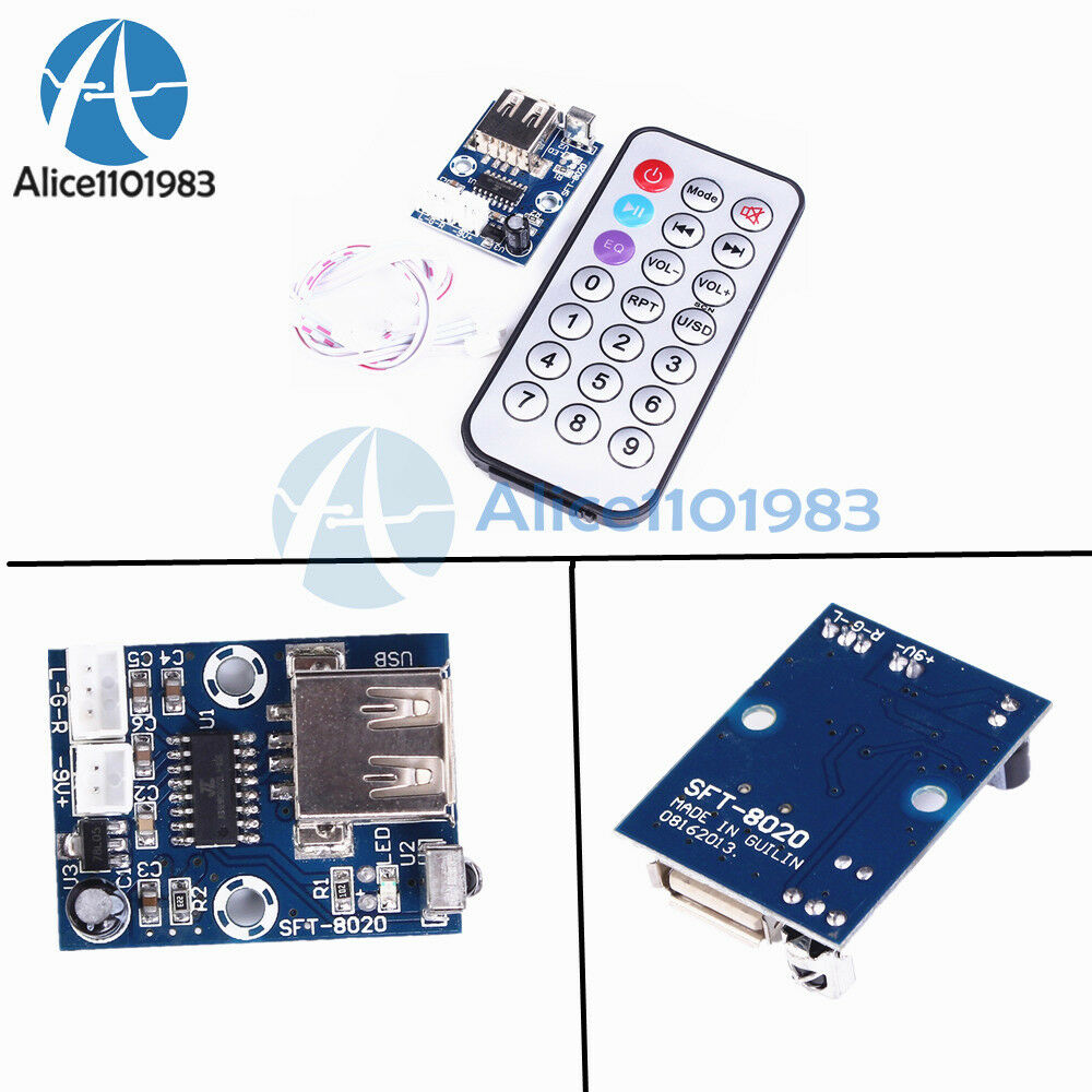 Mini WAV MP3 Decode Board Decoder Module 2-Channel Output 6-12V For Audio Player
