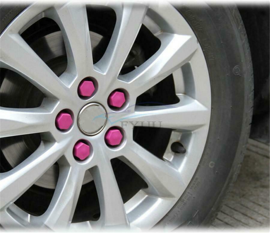 100 × Anti-rust Wearproof Blue/Green/Orange/ Red/Purple Auto Wheel Nut Covers