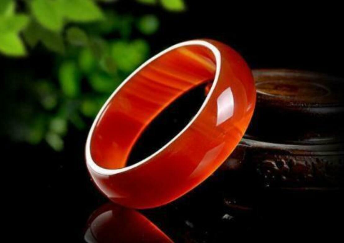 100% Natural 60mm-62mm Red Wide agate Bangle Bracelet Handmade AAA