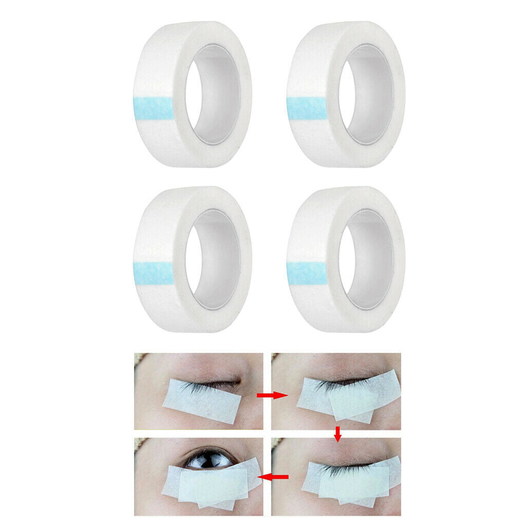 Pack of 4 White Adhesive Eyelash Tape Under Eye for Lash Extension Grafting