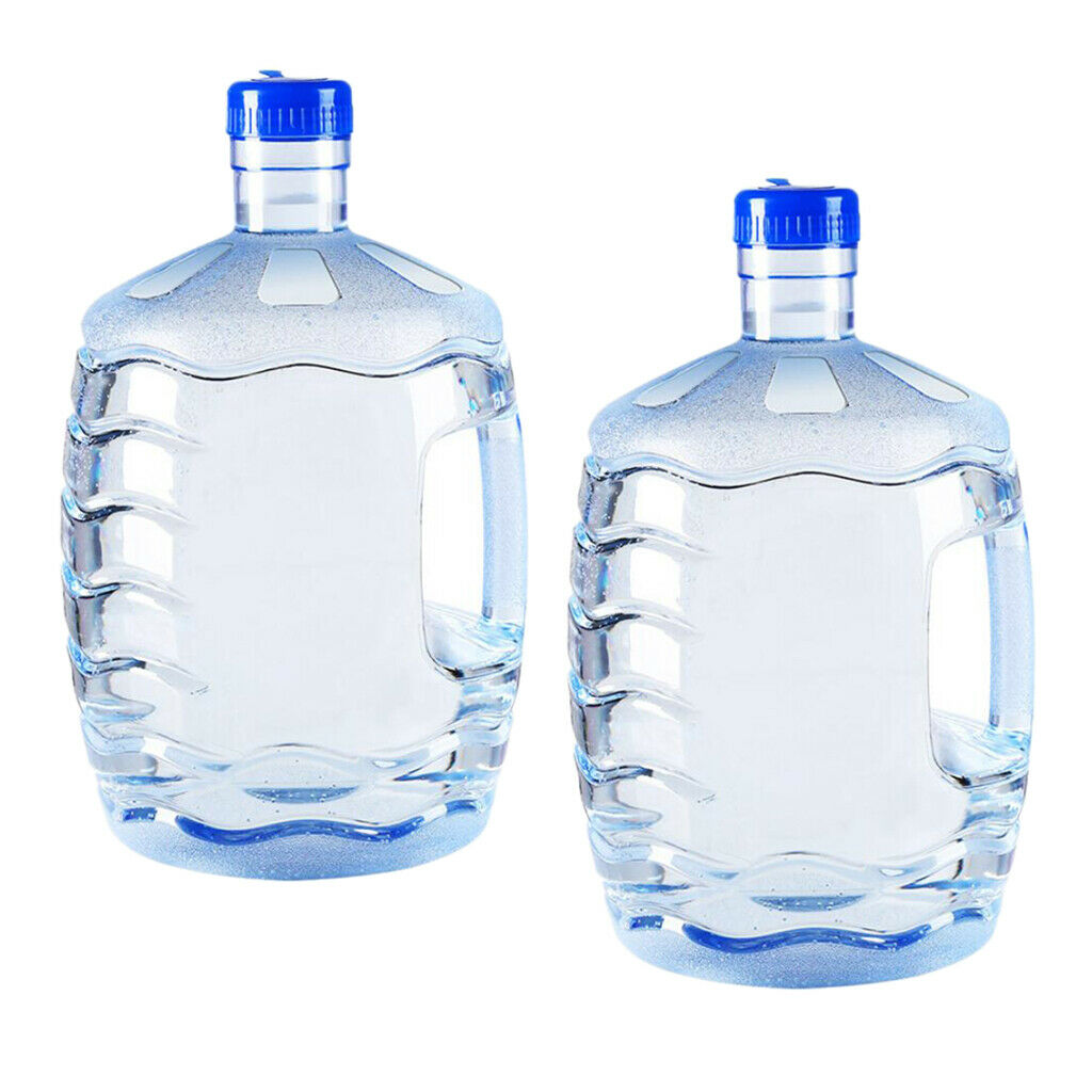 2Pc 7.5L Food Grade Water Bottle Container Drinking Canteen Jug w/Handle
