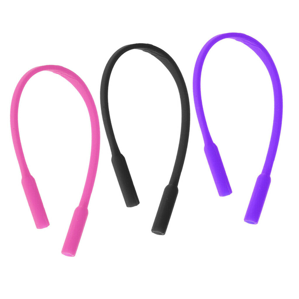 3 Pieces Elastic Kids Silicone Soft Eyewear Cord Glasses Strap Eyeglass Rope