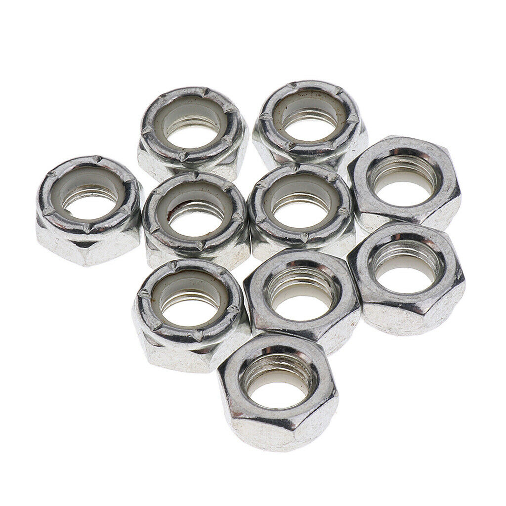 10pcs Skateboard Trucks Screw Nuts Mounting Axle Nuts Longboard Repair Gear
