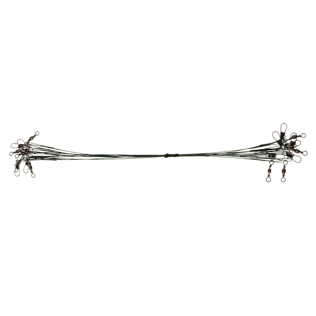 Pro Anti-Bite Stainless Steel Fishing Wire Trace Lures Leader - Blcack 20cm