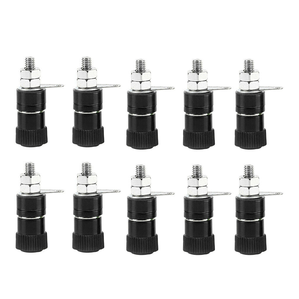 10pcs/pack 4mm Banana Sockets Speaker Binding Post Terminal Connector Black