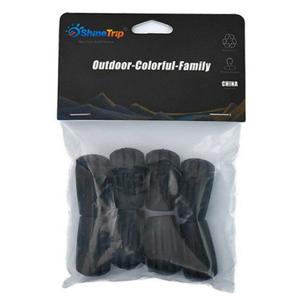 8 Packs Hiking Stick Tips Antislip Outdoor Pole Replacement End Black
