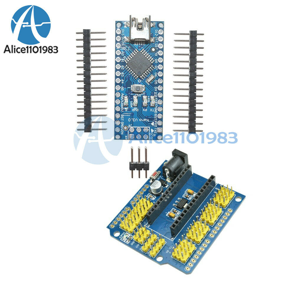 Arduino Mini USB Nano V3.0 ATmega328 5V 16M+Nano I / O Expansion sensor Shield