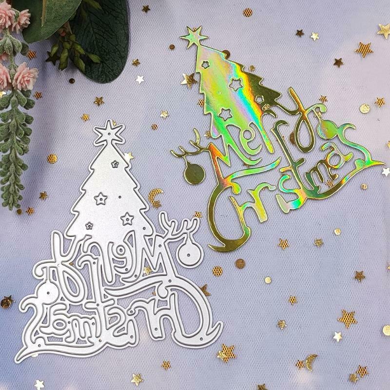 Merry Christmas Tree Metal Cutting Dies Stencil DIY Scrapbook Album Paper Card