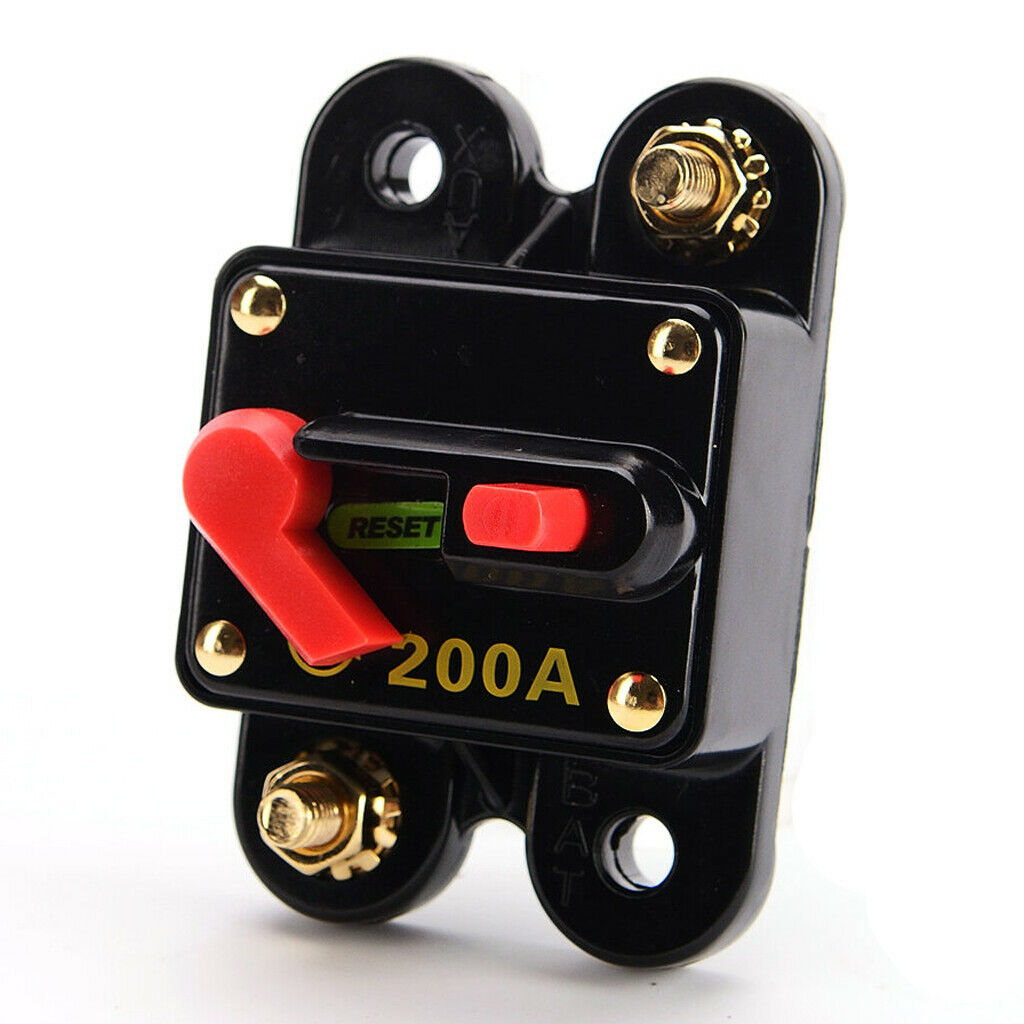 9V-48V DC Waterproof 200 Amp Circuit Breaker with Manual Reset Switch