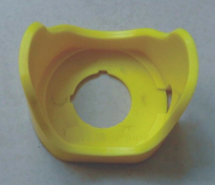 (2)Yellow 22mm Mounting Size Emergency Push Button Switch Protective Cover FJ-15
