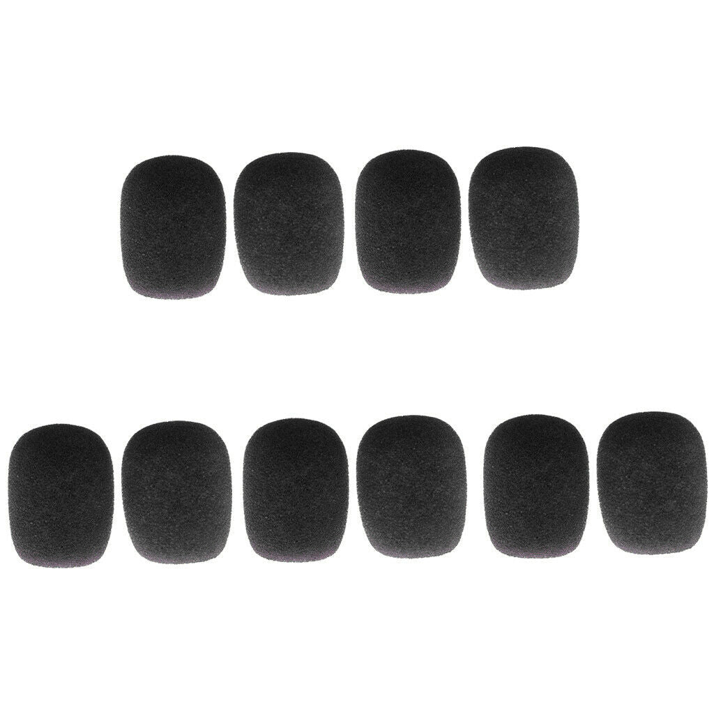 Pack of 10 Practical Microphone Anti-noise Sponge Wind Shield Mic Black