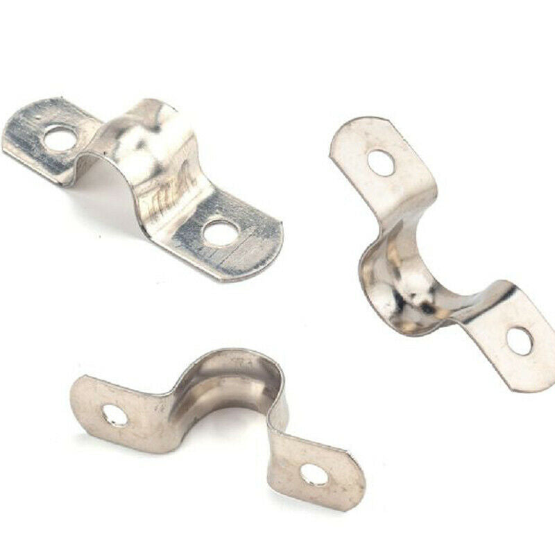 100PCS M25 304 Stainless Steel Supporter U Shaped Clamp Clip Tube Pipe Strap Fix