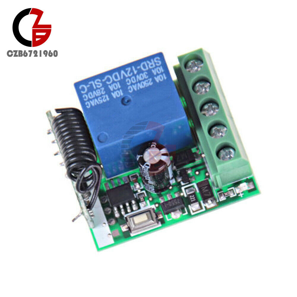 12V One Channel Wireless Relay RF 433Mhz Remote Control Switch Receiver Module
