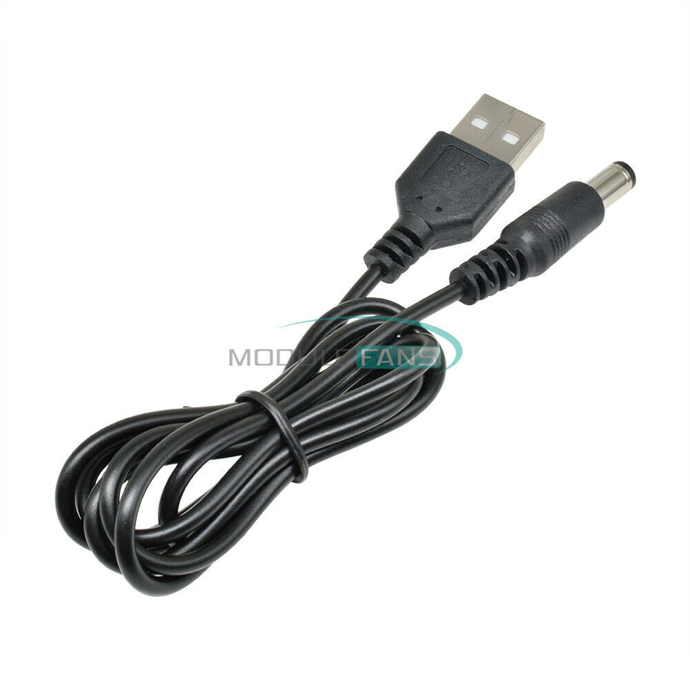 2PCS USB 2.0 to DC USB to power line Cable MCU Power Supply 5.5mm X2.5mm 5.5X2.1