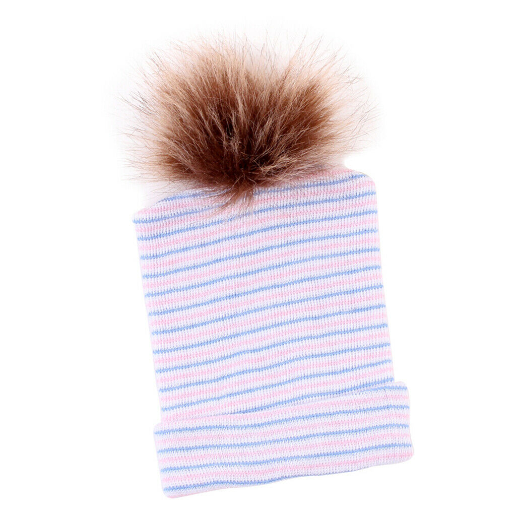 Cute Newborn Baby Soft Comfy Ball Warm Beanie Hat Stripe