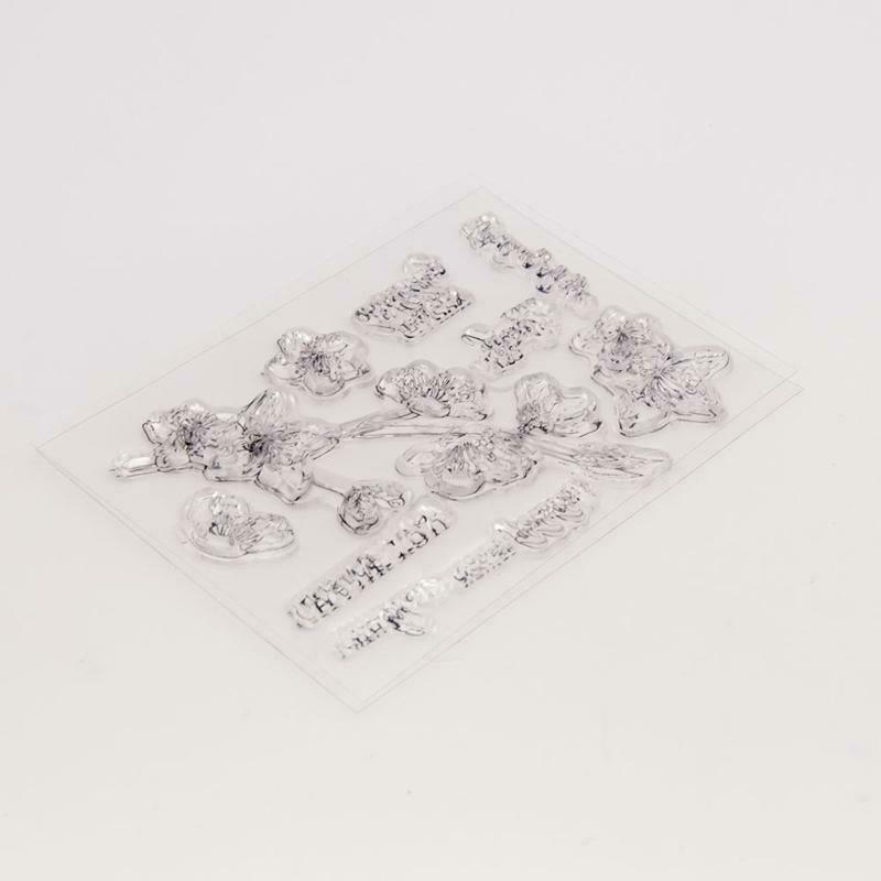 Flower Thank You Seal Stamp with Cutting Dies Stencil Set DIY Scrapbook Emboss