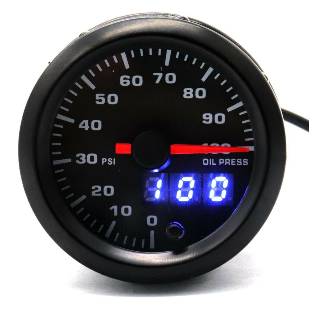 0 100 PSI Car Oil Pressure Display 7 Color LED Pointer Display