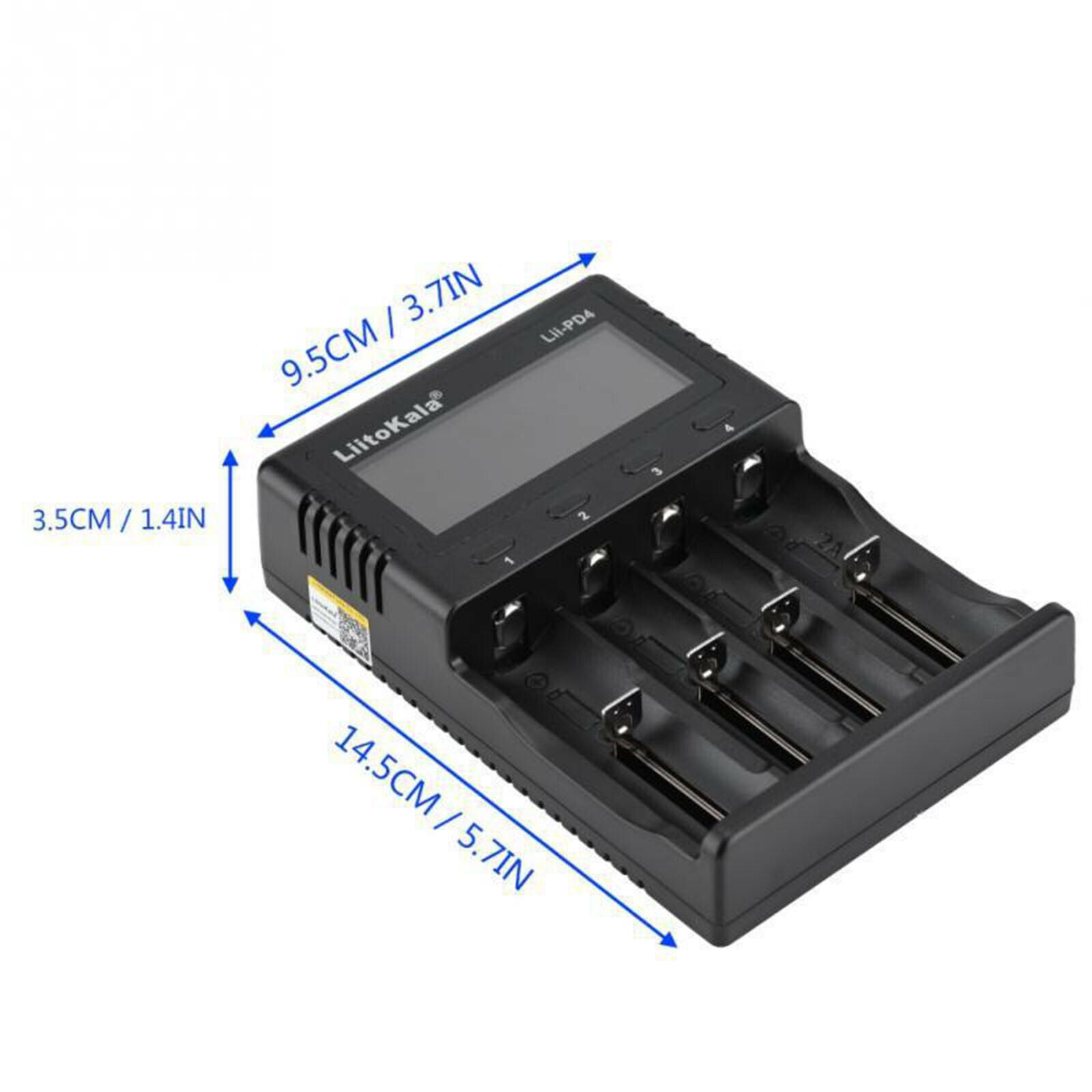 Lii-PD4 4 Slots Lithium Battery Charger for 18490/18350 LCD Display Compact