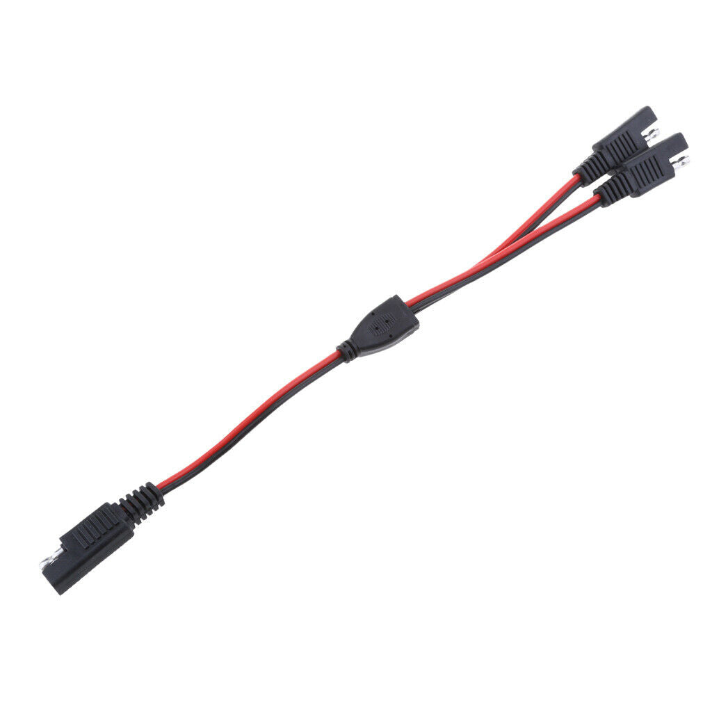 2Pcs Solar Battery Adapter Cables 18AWG 3 Way SAE Extension Y Splitter Cord